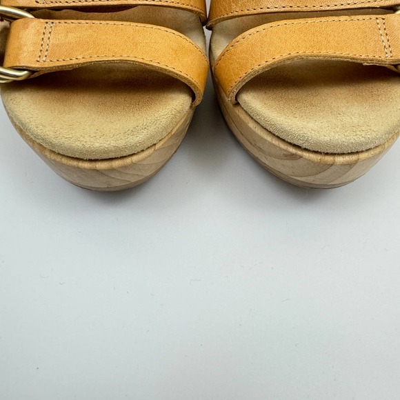 Loeffler Randall Women's Leather Platform Gla Sttappy Wood Sandals Nude Size 7.5 - Picture 6 of 11